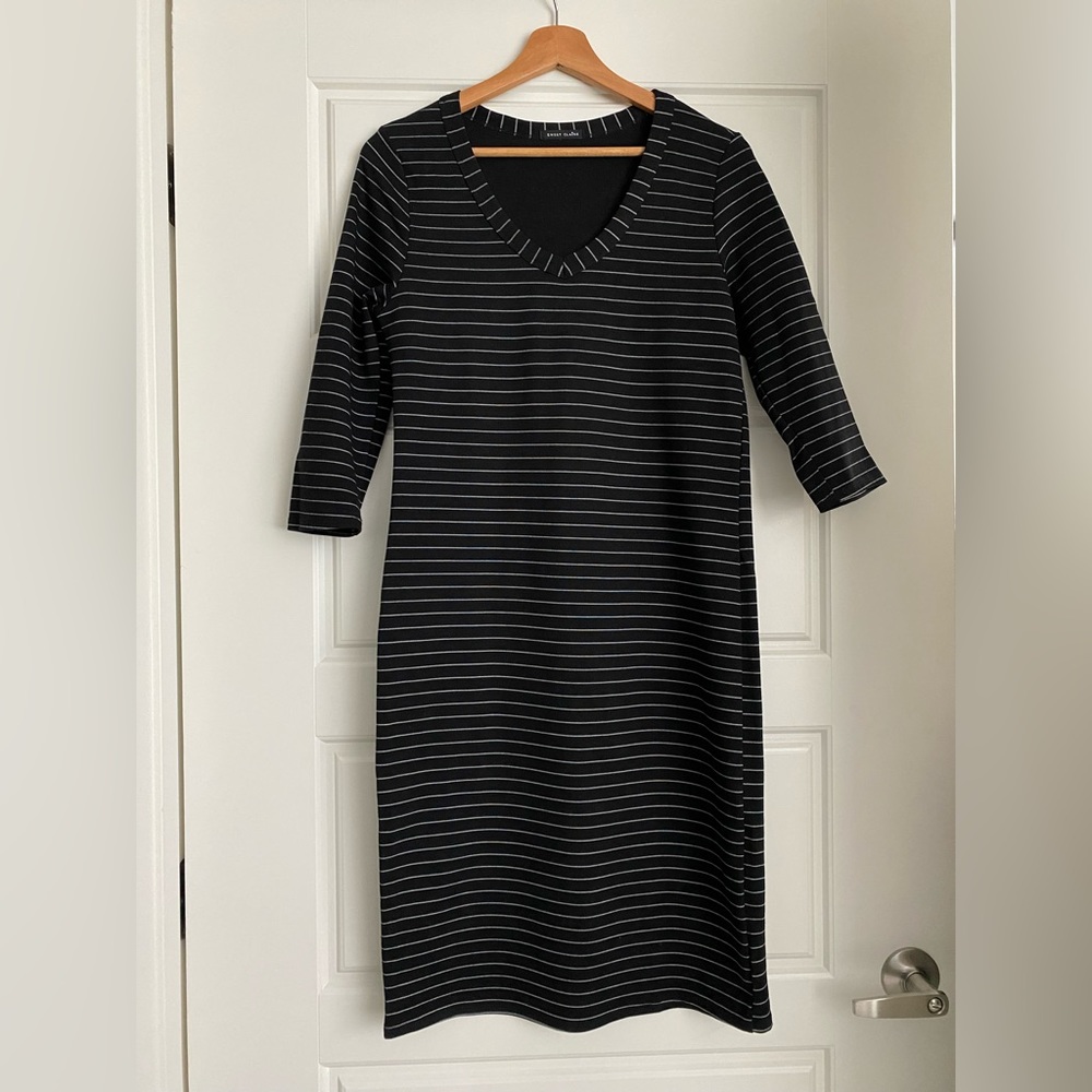 Black Striped Knit Dress - EUC!
